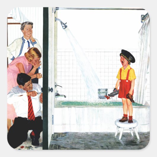 Sticker Carré Foverflowing tub (Devant)