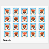 Sticker Carré Fox (Feuille)