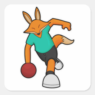 Sticker Carré Fox à Bowling avec Bowling ball
