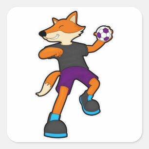 Sticker Carré Fox at Handball player avec Handball