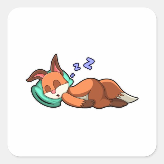 Sticker Carré Fox au coucher avec Coussin (Devant)