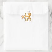 Sticker Carré Fox au Yoga Stretching (Sac)
