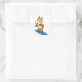 Sticker Carré Fox comme surfer avec Surfer (Sac)