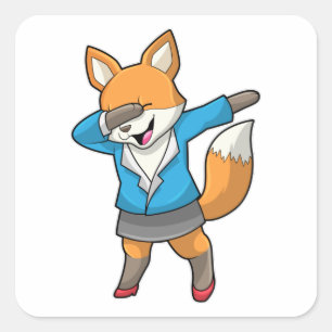 Sticker Carré Fox en tant que secrétaire chez Hip hop Dance