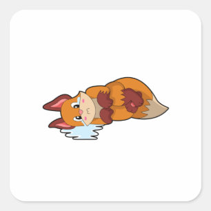 Sticker Carré Fox en train de pleurer