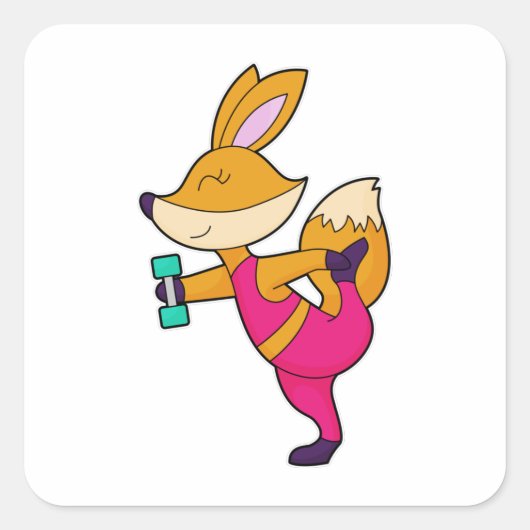 Sticker Carré Fox Fitness Dumbbell (Devant)