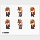 Sticker Carré Fox rouge (Feuille)