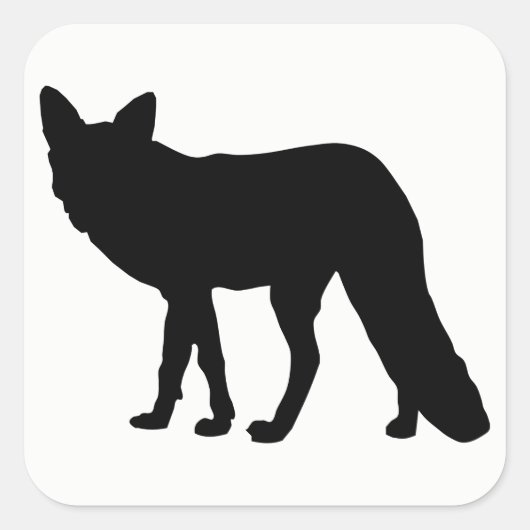 Sticker Carré Fox Silhouette (Devant)