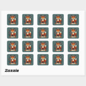 Sticker Carré Fox Tales Boho Woodland Animal (Feuille)