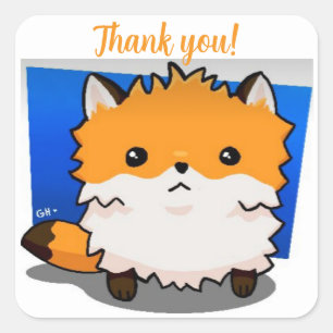 Sticker Carré Fox thank you