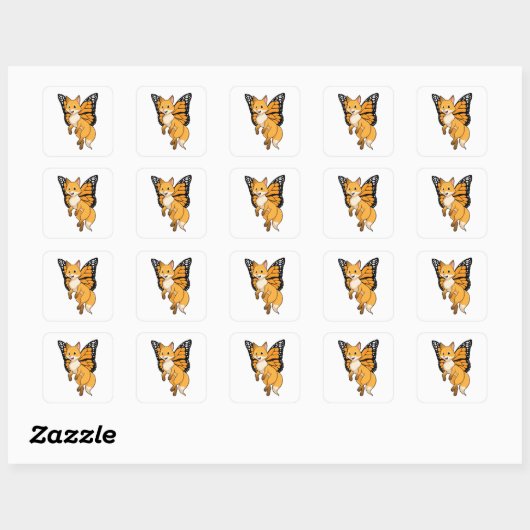Sticker Carré Fox with wing (Feuille)