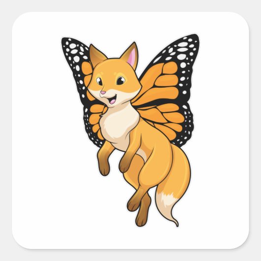 Sticker Carré Fox with wing (Devant)