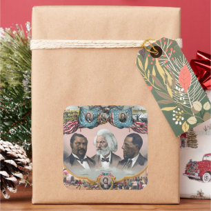 Sticker Carré Fr3d3rick Bailey Douglass avec Black Abolitionnist