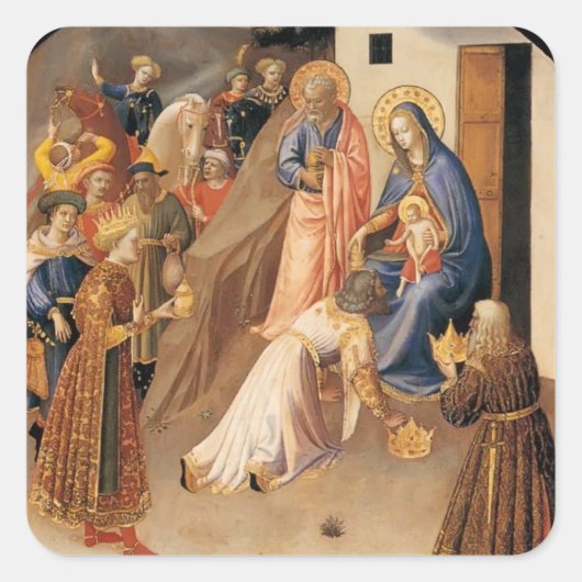 Sticker Carré Fra Angelico- Adoration des Mages (Devant)