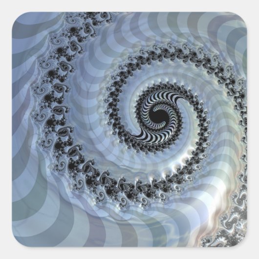 Sticker Carré Fractal Spiral Elegance (Devant)