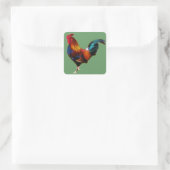 Sticker Carré Fractalius Leghorn Rooster (Sac)