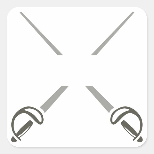 Sticker Carré Fractionner les épées croisées (Devant)