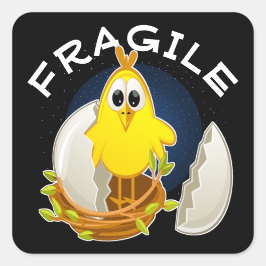 STICKER CARRÉ FRAGILE (Devant)