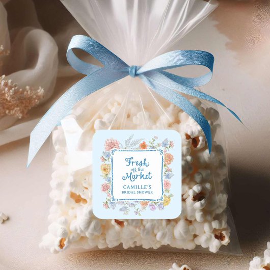 Sticker Carré Fraîche de la Fête des mariées Bleue du Marché