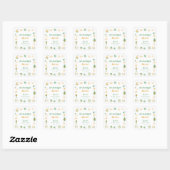 Sticker Carré Fraîchement sortie du marché Mariage Shower Dessin (Feuille)