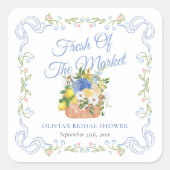 Sticker Carré Frais débarqué sur le marché des agriculteurs Fleu (Devant)