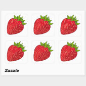 Sticker Carré Fraise (Feuille)