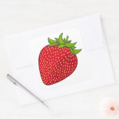 Sticker Carré Fraise (Enveloppe)