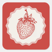 Sticker Carré Fraise (Devant)