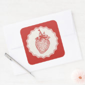 Sticker Carré Fraise (Enveloppe)