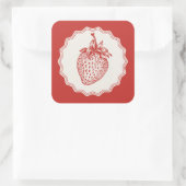 Sticker Carré Fraise (Sac)