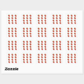Sticker Carré Fraise  (Feuille)