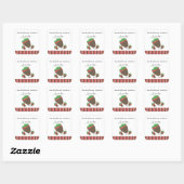Sticker Carré Fraise avec citation au chocolat (Feuille)