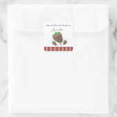 Sticker Carré Fraise avec citation au chocolat (Sac)