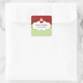 Sticker Carré Fraise Cupcake Boulangerie Câble Câble Seaux (Sac)