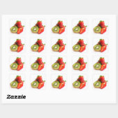 Sticker Carré Fraise et kiwi (Feuille)