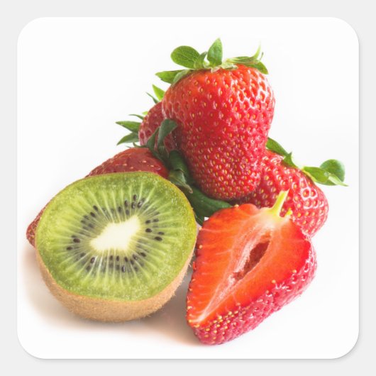 Sticker Carré Fraise et kiwi (Devant)