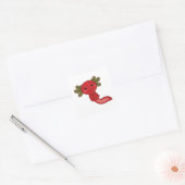 Sticker Carré Fraise Kawaii Axolotl Berry Cute (Enveloppe)