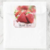 Sticker Carré fraise - Merci ! (Sac)
