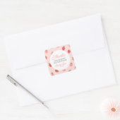 Sticker Carré Fraise rose Merci d'anniversaire (Enveloppe)