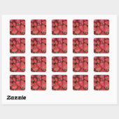Sticker Carré Fraises rouges fraîches (Feuille)