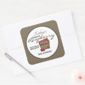 Sticker Carré Framboise maison personnalisée (Enveloppe)