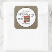 Sticker Carré Framboise Personnalisée Faite Maison (Sac)