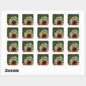 Sticker Carré Framboises (Feuille)