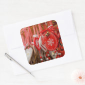 Sticker Carré France, Alsace, Colmar. Marché de Noël (Enveloppe)