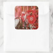 Sticker Carré France, Alsace, Colmar. Marché de Noël (Sac)