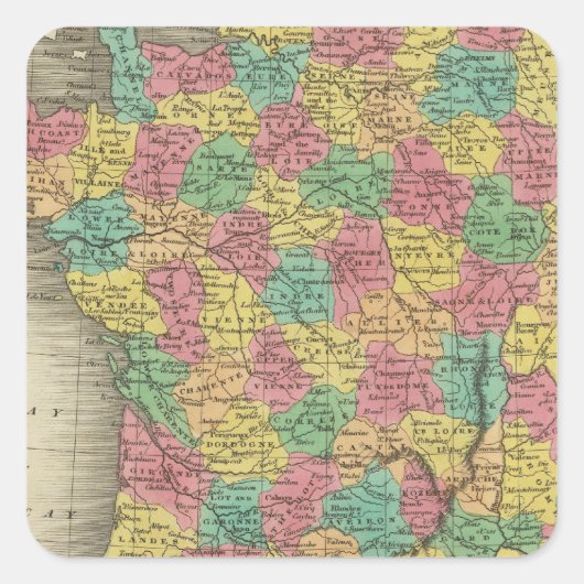 Sticker Carré France, dans les départements (Devant)