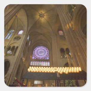 Sticker Carré France, Paris. Intérieur de la cathédrale Notre-Da