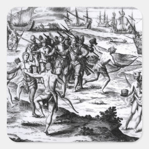 Sticker Carré Francis Drake dans le Nouveau Monde