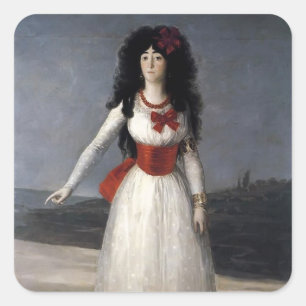 Sticker Carré Francisco Goya - Duchesse d'Alba, La Duchesse Blan
