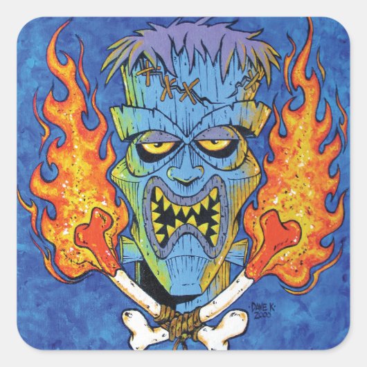Sticker Carré Franken-Tiki (Devant)